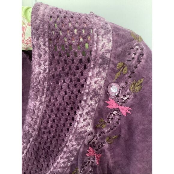 Free People Embroidered Faded Pullover Shirt Sz XS Stretch - Picture 4 of 7